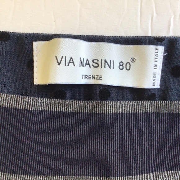 VIA MASINI 80 NAVY BLUE POLKA DOT TAPERED LEG PANTS SIZE 6 - Picture 6 of 11